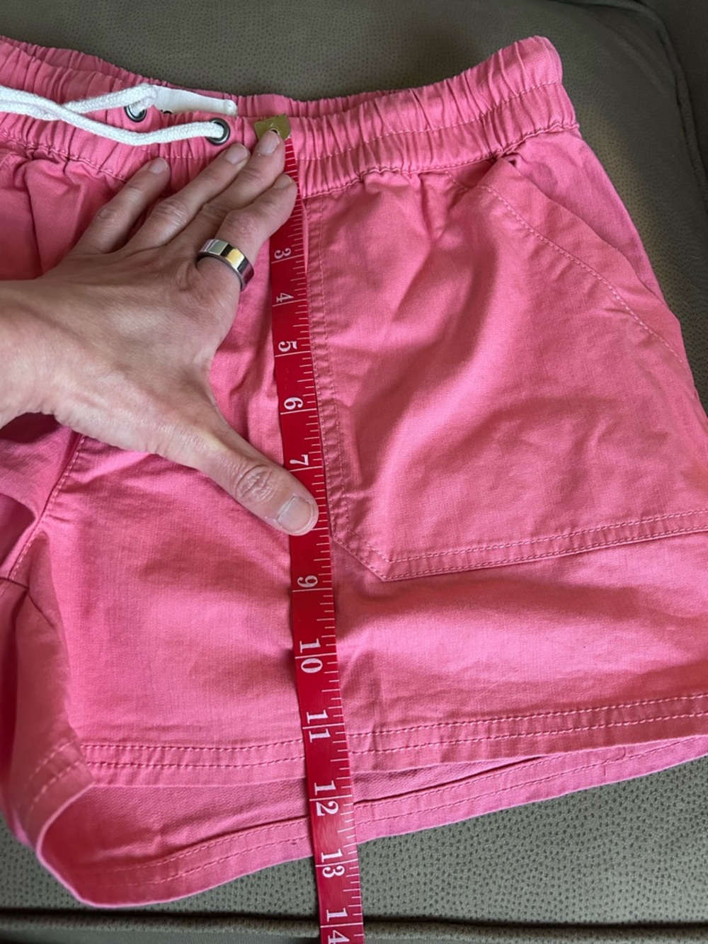 Pact stretch twill shorts, pink, size M